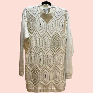 Vintage Victoria Jones Beaded Sweater Size Medium Petite